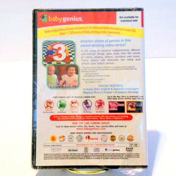 NIP Baby Genius - Mozart and Friends DVD + CD, 2006 0 to 36 Months Classical - Picture 2 of 2